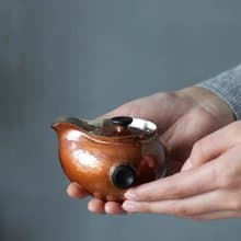 手工銅包銀手抓壺  一張口打出
