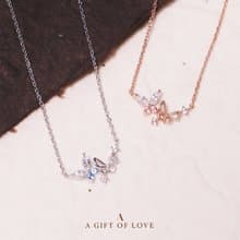 L'amour 優雅蝴蝶頸鏈 (玫瑰金)