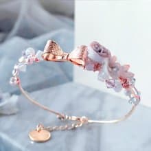 ZODIAC: 水瓶 X 庭園玫瑰 / 幻象星花鍍14K玫瑰金手鐲