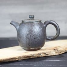 【母親節禮物】200ml 柴燒天目釉 手拉坯茶壺 名家葉敏祥手作