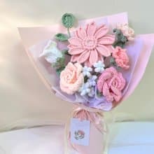 針織花  編織花 鉤織花 針織花 畢業花束七夕