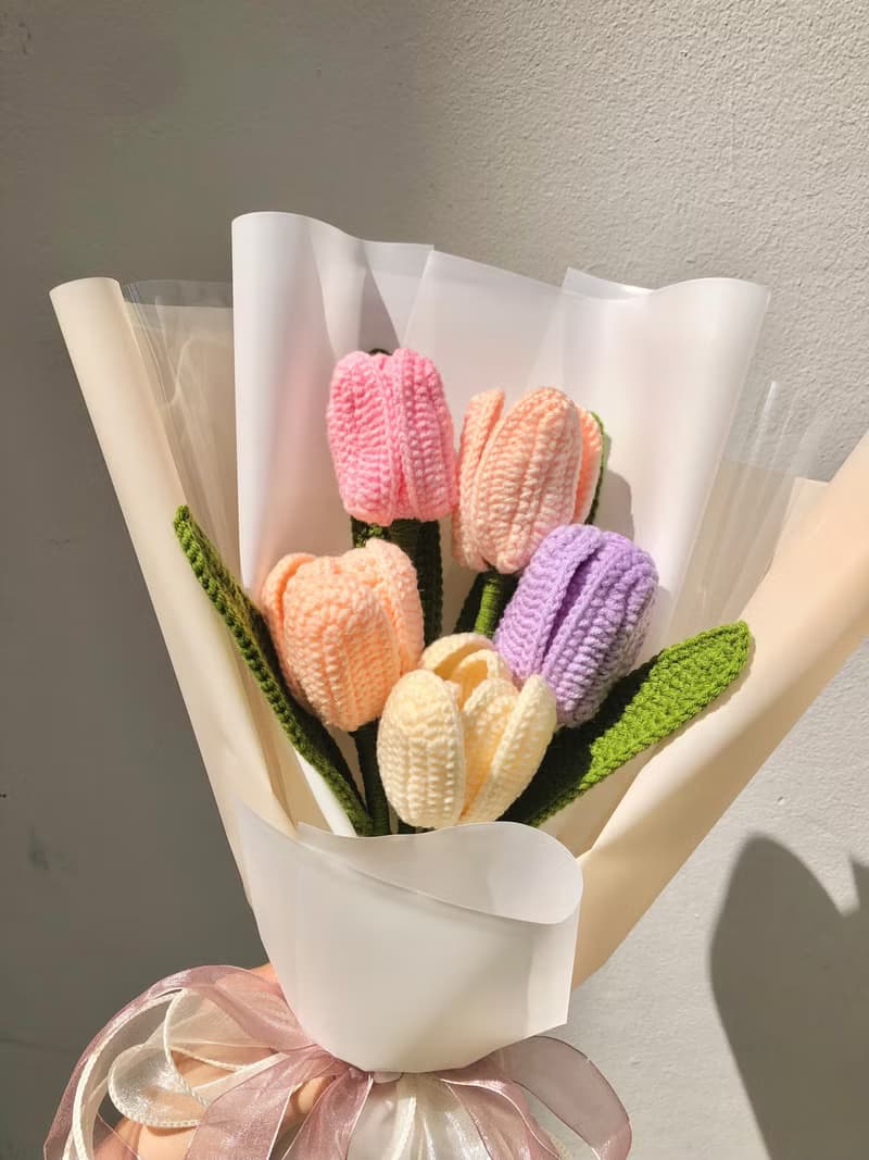 Crochet Tulip Flower Bouquet