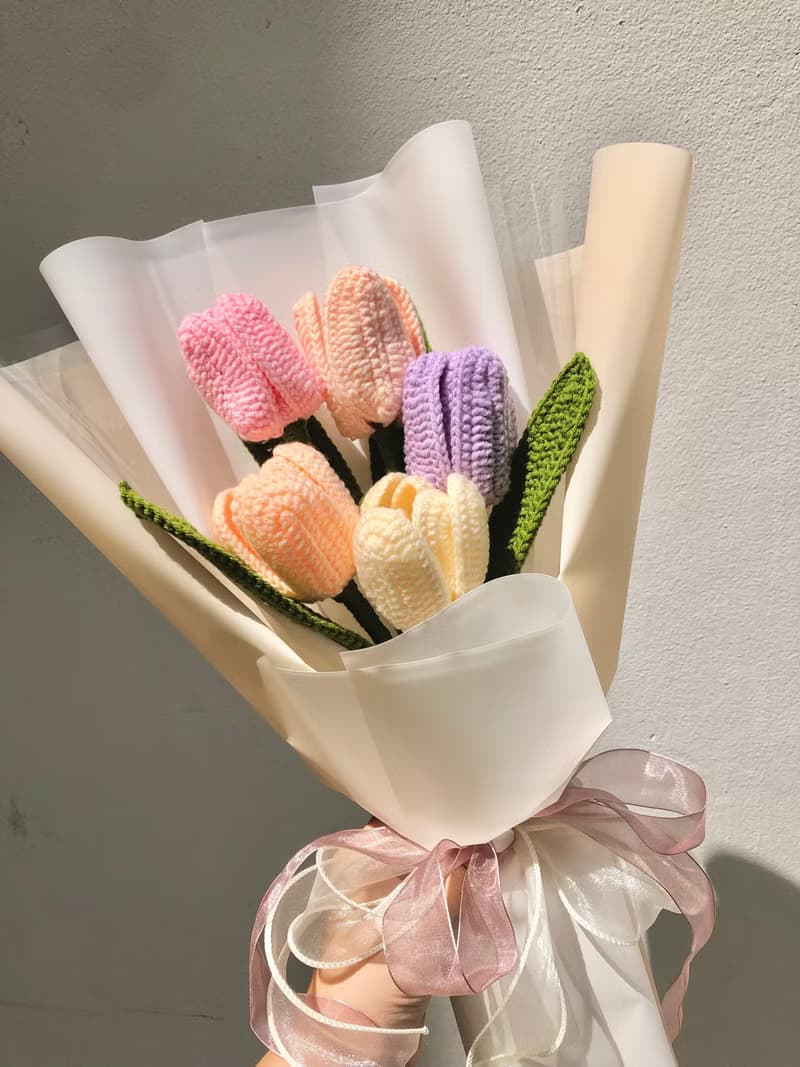 Crochet Tulip Flower Bouquet