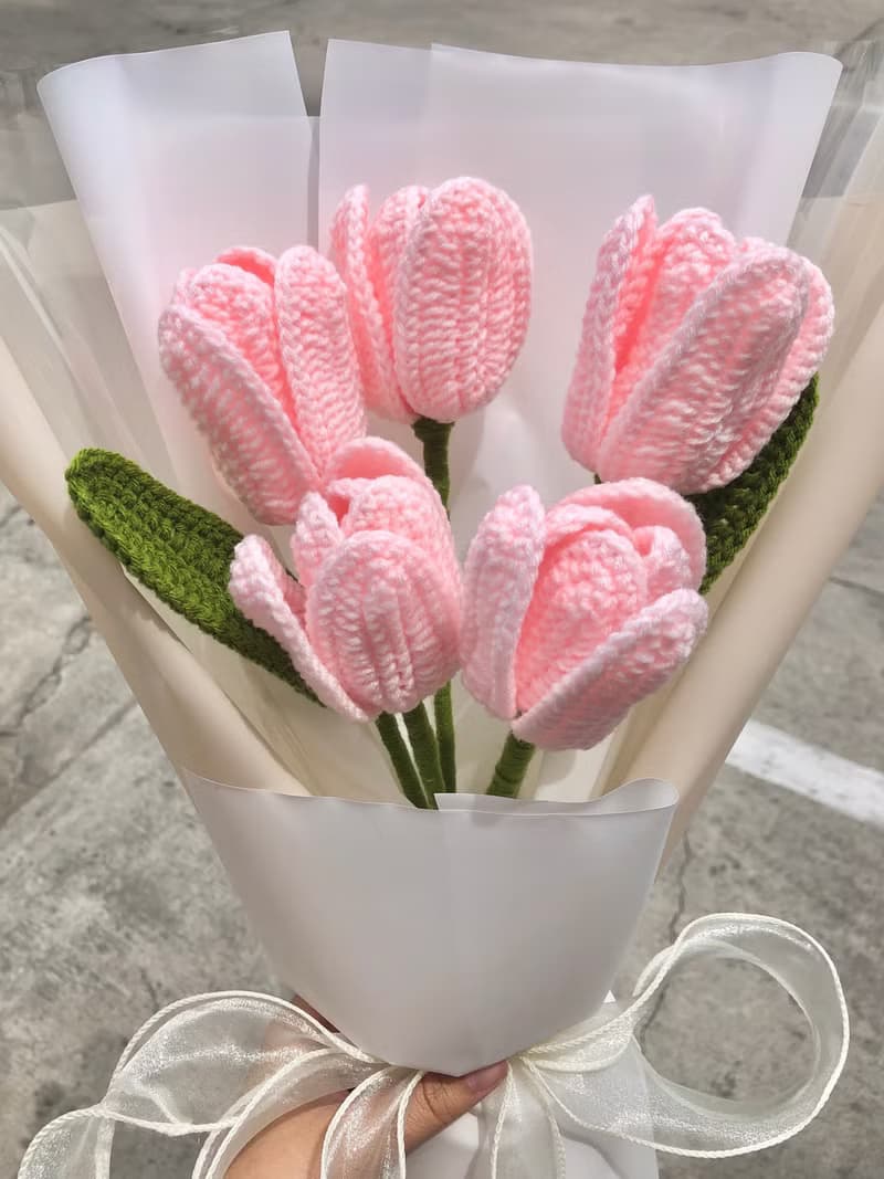 Crochet Tulip Flower Bouquet