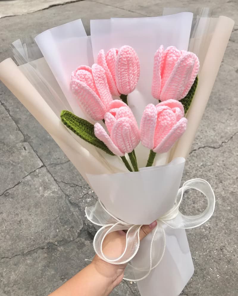 Crochet Tulip Flower Bouquet