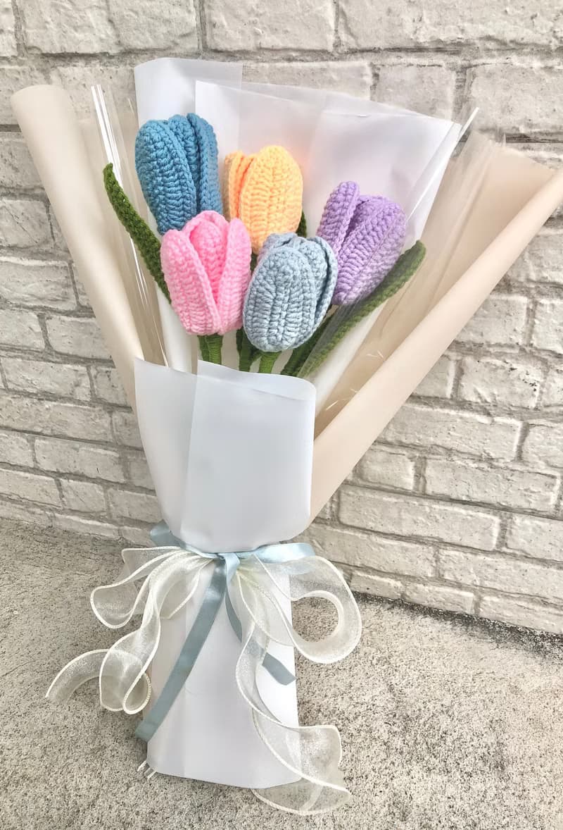 Crochet Tulip Flower Bouquet