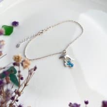 海豚與浪花系列 - 純銀手鍊  七寶 琺瑯 海洋