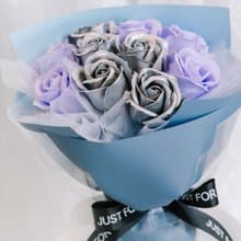 藍紫玫瑰花束/銀色玫瑰花/香皂花束/生日花束/情人節花束/小花束