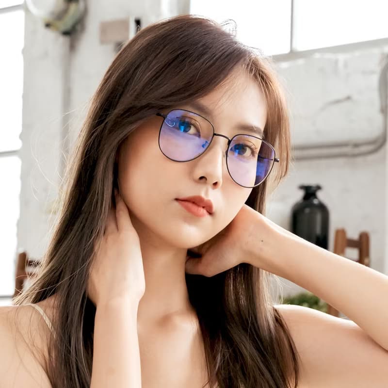 垂暮的暗夜飛行│法式經典飛官款純黑細框百搭UV400濾藍光眼鏡