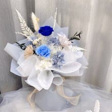 浪漫藍玫瑰永生花束 日本大地農園永生花 情人節花束