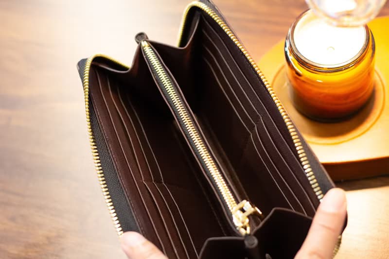 手工鴕鳥皮皮革長銀包