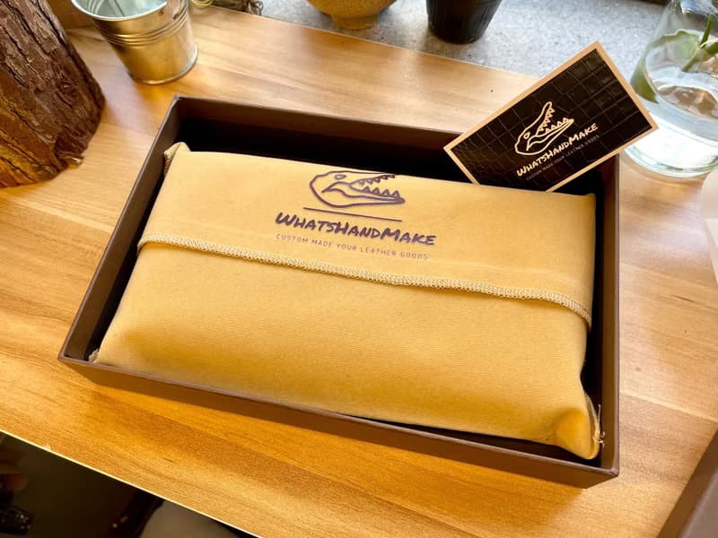 手工鴕鳥皮皮革長銀包