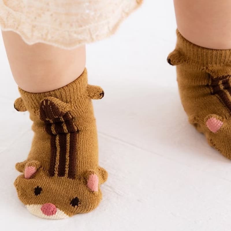 1212250P  2足セット POP UP SOX ギフトボックス シマリス Chipmunk 日本製 キャメル/ベージュ ２色入り