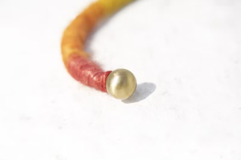 聖誕禮物情人節禮物手工棉麻線鐵質 手繩 手環 手鐲-漸層色彩虹