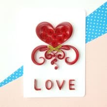 手作捲紙卡片-LOVE 情人卡 萬用卡 浪漫紅