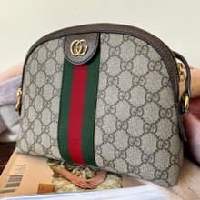 真品 正品 GUCCI連環老花側背包貝殼包斜背包