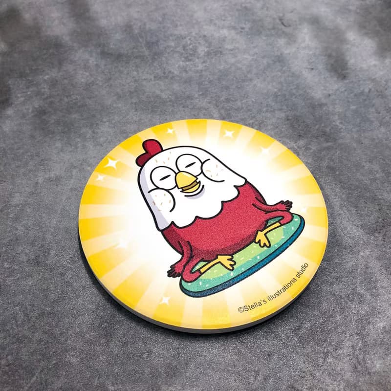 Funny Three Chickens 放3雞 | 陶瓷吸水杯墊 - 心靜款