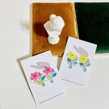 花束耳環/手繪/熱縮片