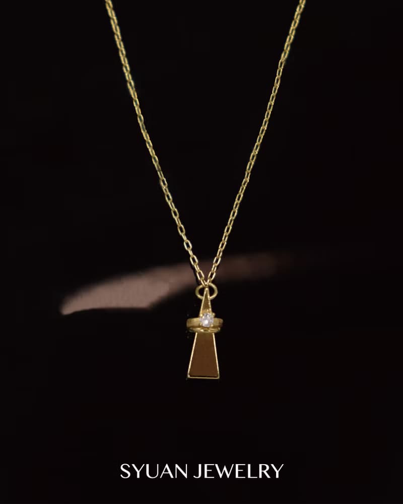 Pyramid 金字塔— 金字塔鋯石項鍊生日 情人節禮物