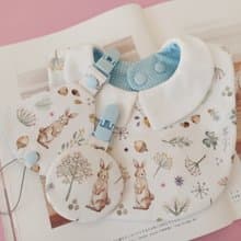 【11/14後出貨】彌月禮物 小兔子 平安符袋 領片圍兜 奶嘴夾 嬰
