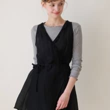 Frill layered dress_Black