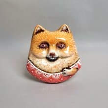 博美犬擴香器02(手工陶製品)