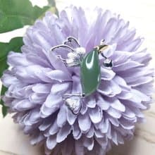 愛的傳遞 玉 胸針 天然碧玉 A貨 925 純銀 母親節 生日 禮物