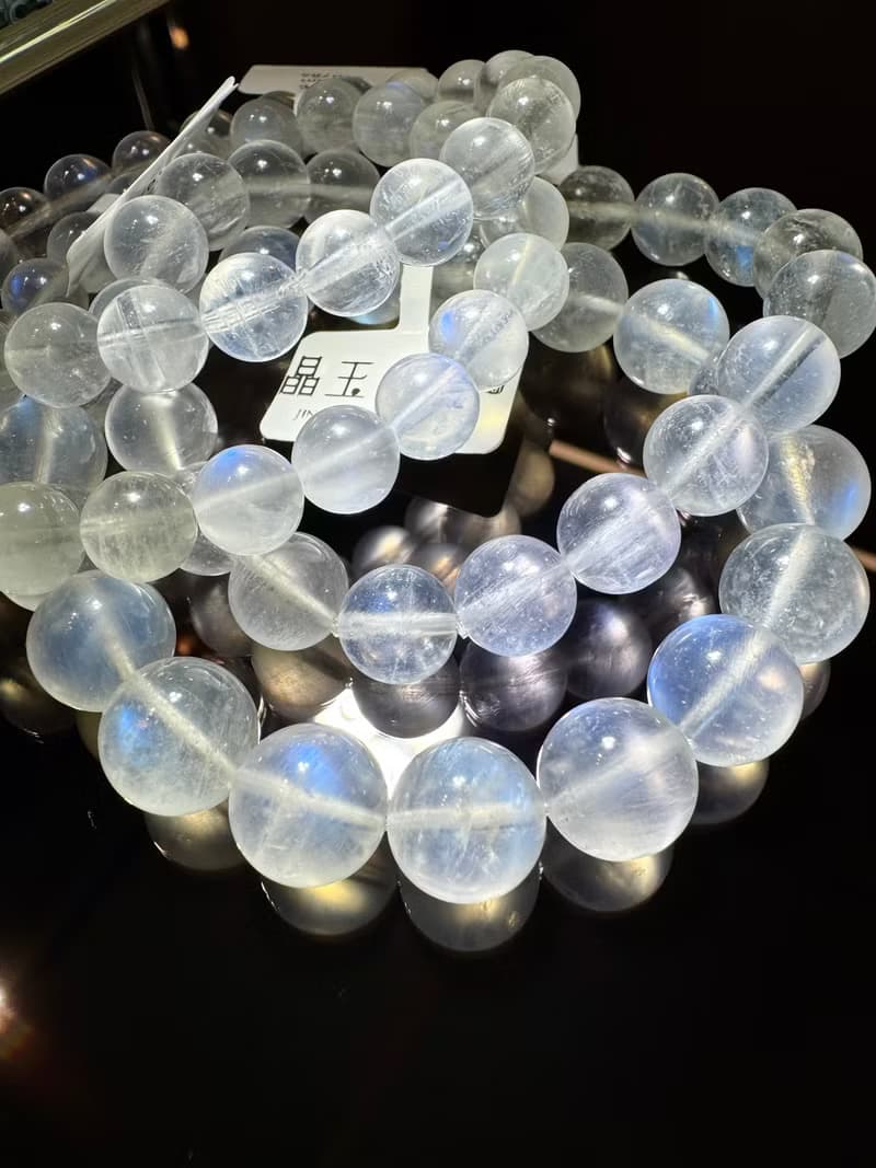 小資本天然藍月光石月亮石8mm-8.5mm水晶人緣桃花提升魅力