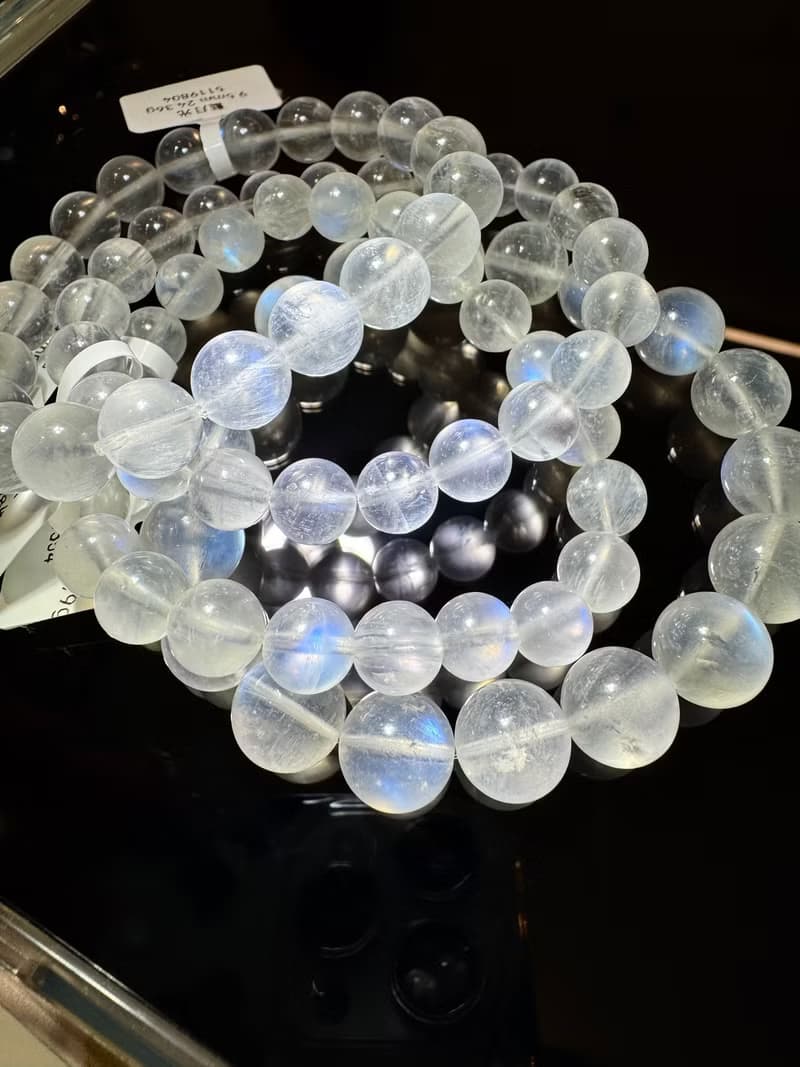 小資本天然藍月光石月亮石8mm-8.5mm水晶人緣桃花提升魅力