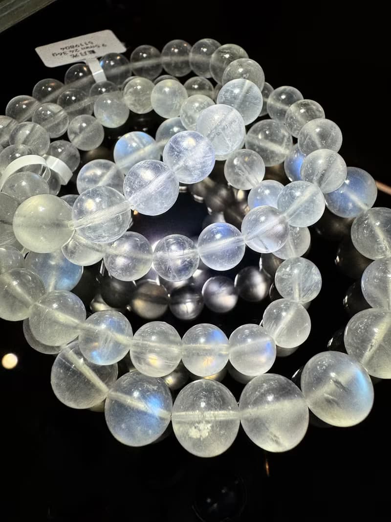小資本天然藍月光石月亮石8mm-8.5mm水晶人緣桃花提升魅力