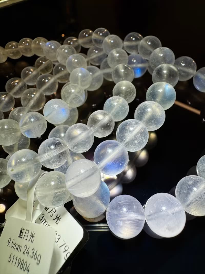 小資本天然藍月光石月亮石8mm-8.5mm水晶人緣桃花提升魅力
