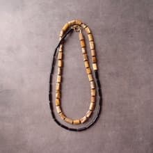 Picture Jasper× Black Onyx Asymmetry Necklace ロングネックレス Black