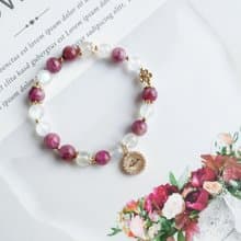 薔薇花園 // 玫瑰碧璽、月光石 助感情 14k包金配飾