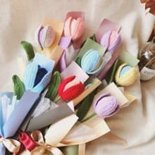 毛線鬱金香 雙色鬱金香花束 毛線花束 畢業花束 生日花束