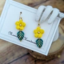 鉤針 編織 串珠 刺繡 耳環   可改夾式