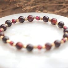 高品質紅膠花-紫牙烏-招財-開運-桃花-水晶手鍊