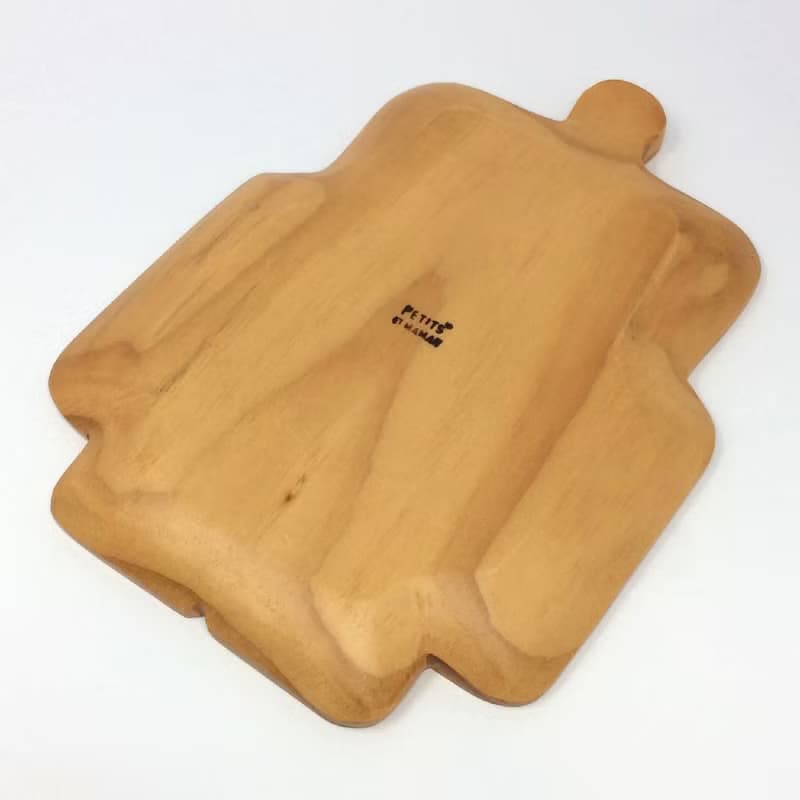 【SPICE】日本PETIT'S MAMAN  天然松木 兒童餐盤- 機器人