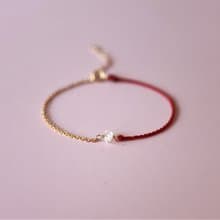 【禮物】獻上祝福 信念勇氣 14k注金手鍊+ 紅蠟線 生日、祝