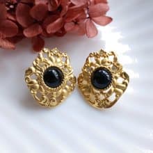 Vintage Jewelry 西洋古董飾品 典雅 啞光 霧金 針式耳環