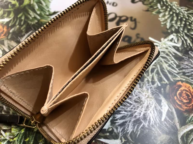 手工編織拉鏈短夾  真皮全手縫 植鞣牛革