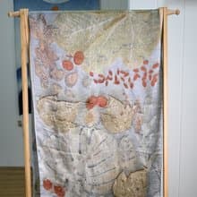 【記憶有限】EcoPrint 花葉移印 真絲 圍巾/掛畫