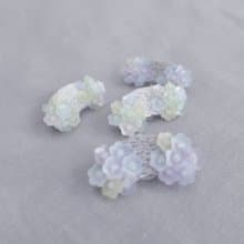 小花梗・手工刺繡耳夾