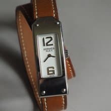 HERMÈS Kelly 2 Double Tour Watch エルメス ケリー 2 ドゥブルトゥール ウォッチ 腕時計 シルバー ブラウン ィンテージ
