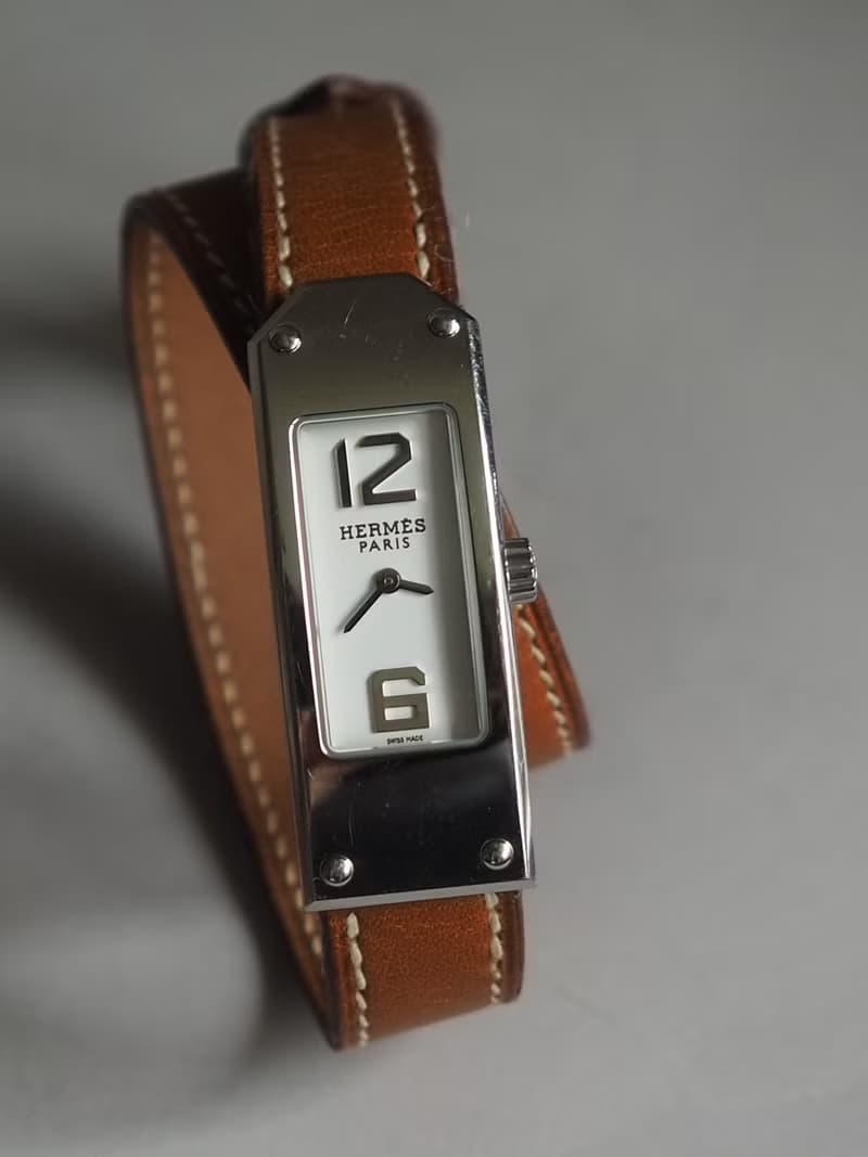 HERMÈS Kelly 2 Double Tour Watch エルメス ケリー 2 ドゥブルトゥール ウォッチ 腕時計 シルバー ブラウン ィンテージ