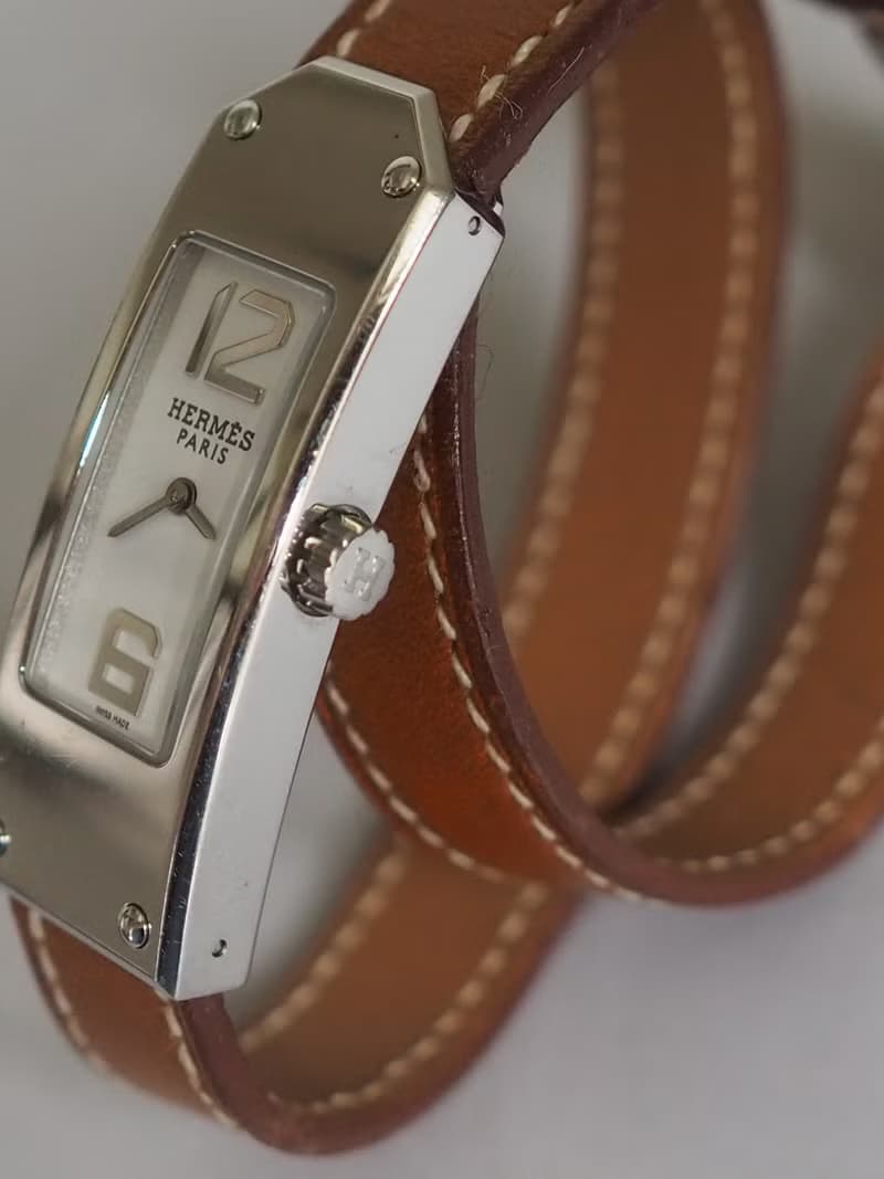 HERMÈS Kelly 2 Double Tour Watch エルメス ケリー 2 ドゥブルトゥール ウォッチ 腕時計 シルバー ブラウン ィンテージ