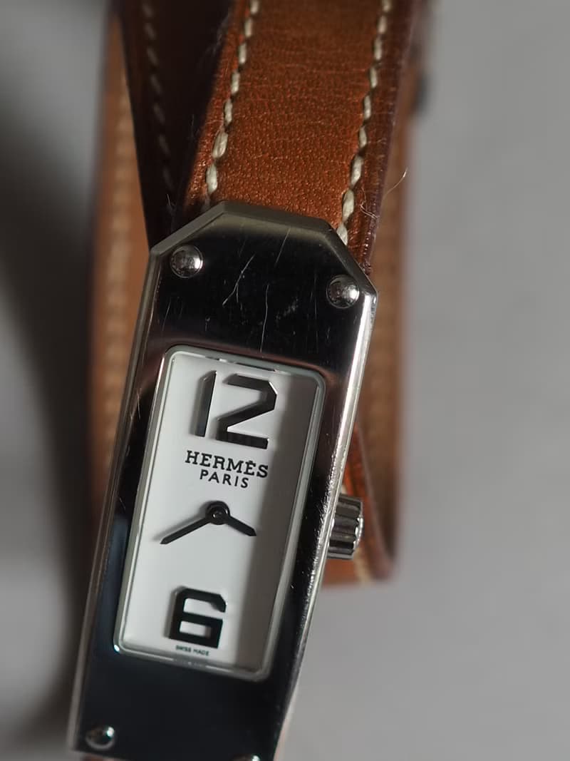 HERMÈS Kelly 2 Double Tour Watch エルメス ケリー 2 ドゥブルトゥール ウォッチ 腕時計 シルバー ブラウン ィンテージ