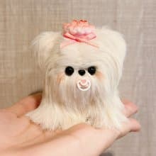 扭扭棒手做娃娃-甜點系列草莓蛋糕長毛馬爾濟斯寶寶