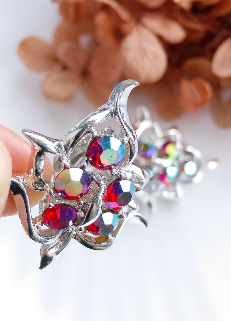 Vintage Jewelry SARAH COV DAZZLING AURORA 夾式耳環