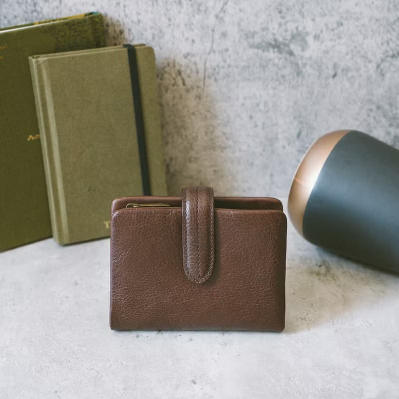 真皮文青簡約短夾 X6302 咖