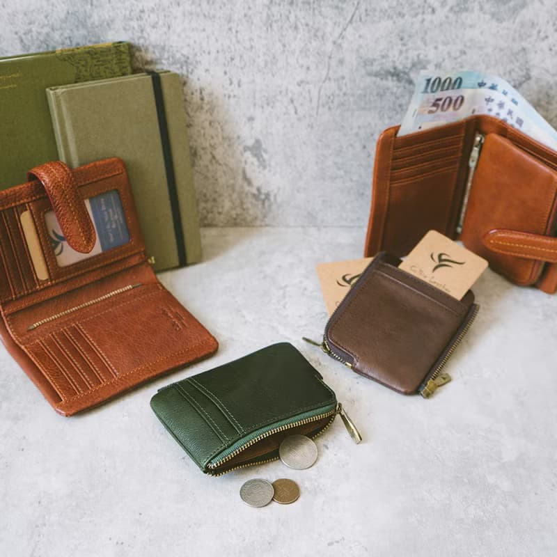 真皮文青簡約短夾 X6302 咖